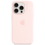 Etui Apple MT1F3ZM/A iPhone 15 Pro 6.1" MagSafe jasnoróżowy/light pink Silicone Case - imagine 3