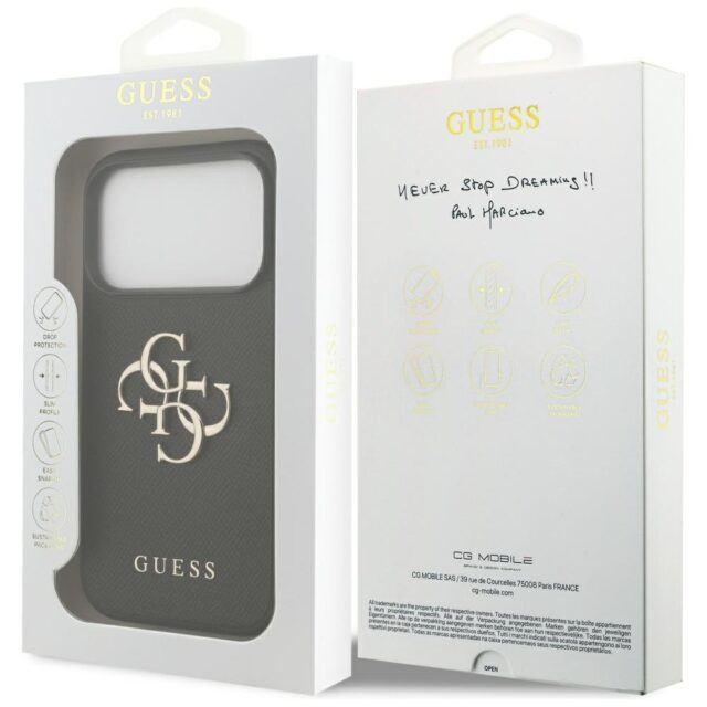 Guess Grained Big 4G & Classic Logo case for iPhone 17 Pro black - imagine 8