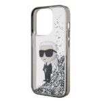 Karl Lagerfeld KLHCP15XLKKNSK iPhone 15 Pro Max 6.7" transparent hardcase Liquid Glitter Ikonik - imagine 6