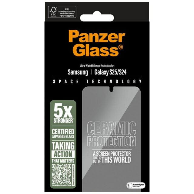 PanzerGlass Ultra-Wide Fit for Samsung Galaxy S25 ceramic - imagine 4