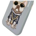 Nimmy case iPhone 15 6.1" gray Glasses Cool Dog - imagine 10