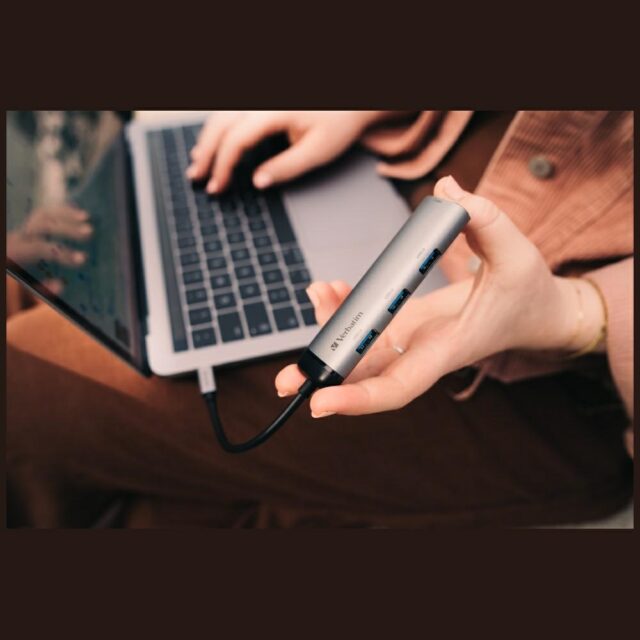 Verbatim USB-C Hub Adapter - 4xUSB-A 3.2 aluminum 49147 - imagine 4