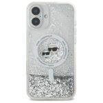 Karl Lagerfeld KLHMP16SLGKCSGH iPhone16 6.1" hardcase transparent Liquid Glitter Karl&Choupette Head - imagine 3