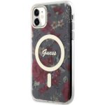 Guess GUHMN61HCFWSA iPhone 11 / Xr 6.1" khaki hardcase Flower MagSafe - imagine 2