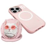 Nimmy Glasses Cool Cat MagSafe case for iPhone 16 Pro pink - imagine 3
