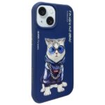 Nimmy case iPhone 15 6.1" blue Glasses Cool Cat - imagine 2