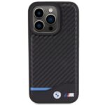 BMW BMHCP15L22NBCK iPhone 15 Pro 6.1" black Leather Carbon - imagine 3