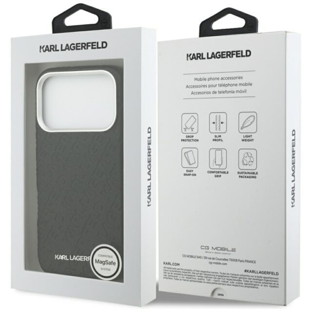 Karl Lagerfeld FW Stamped Karl MagSafe Case for iPhone 17 Pro Black - imagine 8