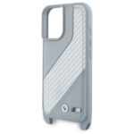 BMW BMHCP16S23PSCCG iPhone 16 6.1" grey hardcase M Edition Carbon Stripe & Strap - imagine 5
