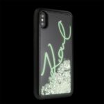 Karl Lagerfeld KLHCPXPH2IR iPhone X/Xs black Glitter Signature - Glow in the dark - imagine 6