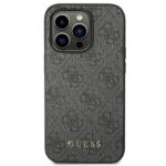 Guess GUHCP14LG4GFGR iPhone 14 Pro 6,1" grey hard case 4G Metal Gold Logo - imagine 3