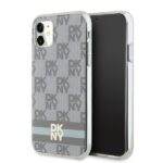 DKNY DKHMN61HCPTSE iPhone 11 / Xr 6.1 inch beige hardcase IML Checkered Mono Pattern & Printed Strip