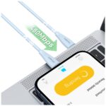 Cable USAMS Green Series SJ716 60W USB-C to USB-C 1m white - imagine 9