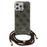 Guess GUHCP15XHC4SEW iPhone 15 Pro Max 6.7" brown hardcase Crossbody Cord 4G Print - imagine 2