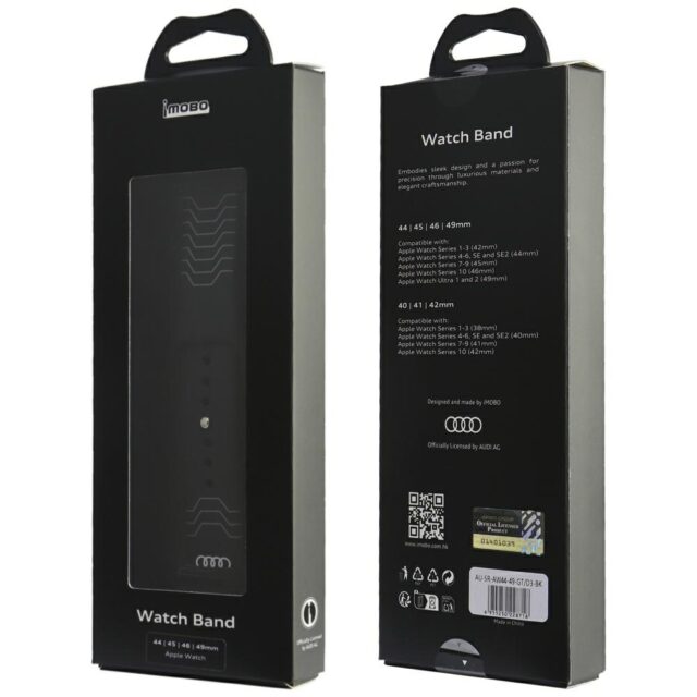 Strap Audi Geometric Pattern Silicone Watch Strap for Apple Watch 44/45/46/49mm black - imagine 4