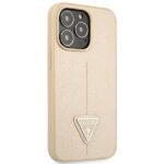 Guess GUHCP14XPSATLE iPhone 14 Pro Max 6,7" beige hardcase SaffianoTriangle Logo - imagine 4