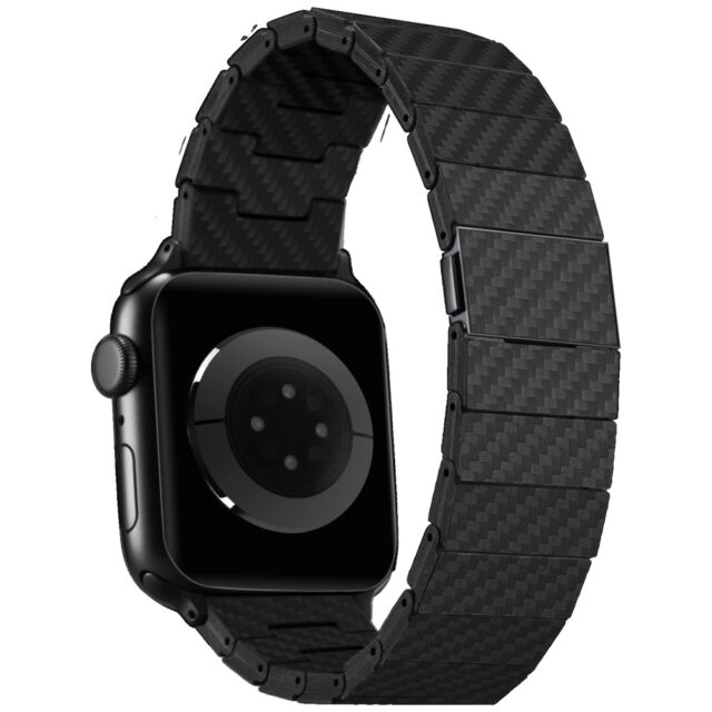 Band PITAKA Carbon Fiber Modern for Apple Watch 1/2/3/4/5/6/7/8/9/10/11/SE/SE 3/Ultra1/2/3 black - imagine 5