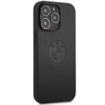 Case BMW BMHCP13LREELK iPhone 13 Pro / 13 6.1" black hardcase Leather Emboss - imagine 4