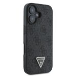 Guess GUHCP16SP4TDPK iPhone 16 6.1" black hardcase Leather 4G Triangle Strass MagSafe - imagine 4