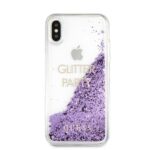 Guess GUHCPXGLUQPU iPhone X/Xs purple hard case Liquid Glitter Party - imagine 2