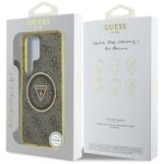 Case Guess 4G Glitter Triangle Buttons MagSafe for Samsung Galaxy S25 Ultra brown - imagine 8