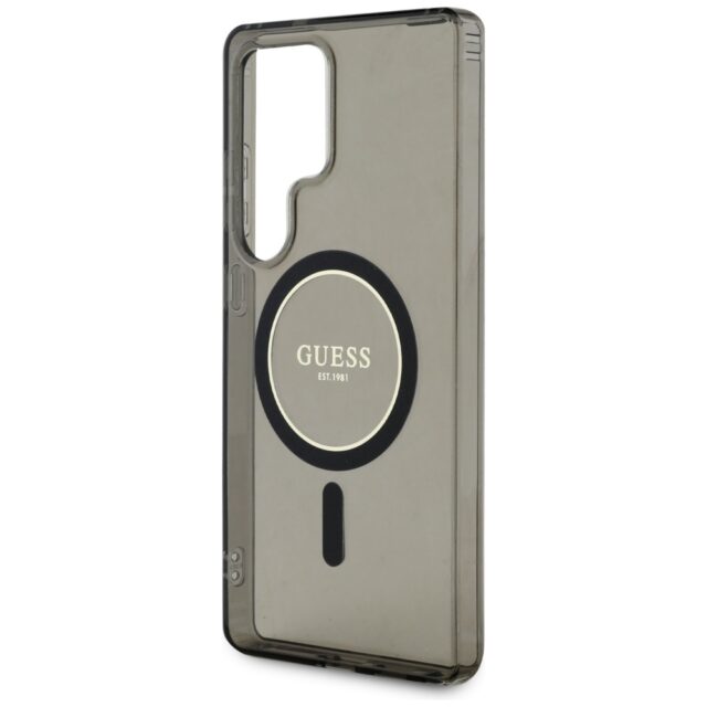 Case Guess Glitter Circle Classic Logo MagSafe for Samsung Galaxy S25 Ultra black - imagine 6