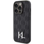 Karl Lagerfeld KLHCP15XPKLPKLK iPhone 15 Pro Max 6.7" black hardcase Leather Monogram Hot Stam - imagine 2