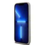 DKNY DKHCP15XPRTHSLE iPhone 15 Pro Max 6.7 inch beige hardcase Leather Mono Stripe & Metal Logo - imagine 5