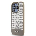 DKNY DKHMP15XPSOSPW iPhone 15 Pro Max 6.7 inch brown hardcase Leather Printed Pattern Metal Logo Mag - imagine 2