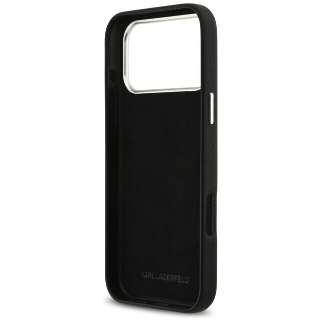 Karl Lagerfeld FW Grained Signature Logo Case for iPhone 17 Pro Max Black - imagine 7