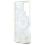 Case Guess Glitter Flowers Triangle Buttons MagSafe for Samsung Galaxy S25 Ultra white - imagine 7