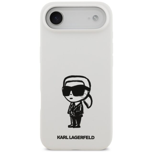 Case Karl Lagerfeld Silicone Karl Sketch & Logo MagSafe for iPhone Air white - imagine 3