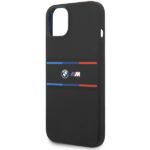 BMW BMHCP15S22SDTK iPhone 15 / 14 / 13 6.1" black hardcase M Silicone Tricolor Lines - imagine 6