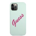 Guess GUHCP12MLSVSBF iPhone 12/12 Pro 6,1" blue fuschia hardcase Silicone Vintage - imagine 3