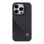 Mercedes MEHCP15X8ROLK iPhone 15 Pro Max 6.7" Black Hardcase Leather Wave Pattern - imagine 3