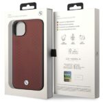 BMW BMHCP14S22RFGR case iPhone 14 / 15 / 13 6.1" burgundy Leather Diamond Pattern - imagine 8