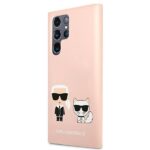 Karl Lagerfeld KLHCS22LSSKCI S22 UltraS908  hardcase light pink Silicone Ikonik Karl & C - imagine 2