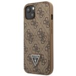 Guess GUHCP13MP4TPW iPhone 13 / 14 / 15 6.1" brown hardcase 4G Triangle Logo Cardslot - imagine 2