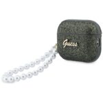 Case Guess Glitter Pearl Strap for  AirPods Pro 3 khaki - imagine 3
