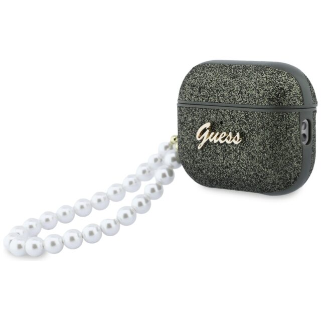 Case Guess Glitter Pearl Strap for  AirPods Pro 3 khaki - imagine 3