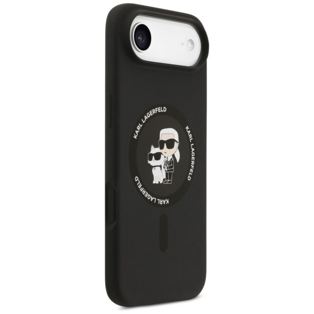 Karl Lagerfeld Silicone Karl&Choupette Ring MagSafe Case for iPhone Air Black - imagine 4