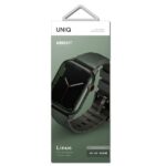 UNIQ Linus Strap Apple Watch Series 1-8/SE/SE2/SE3/Ultra/2/3 42/44/45/49mm Airosoft Silicone green - imagine 3