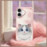 Nimmy case iPhone 16 6.1" pink Big Eyed Pet 2.0 Cat - imagine 10