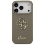 Guess Silicone Big 4G Script Case for iPhone 17 Pro Max Brown - imagine 3