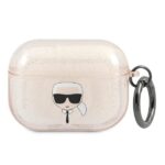 Karl Lagerfeld KLAPUKHGD AirPods Procover gold Glitter Karl`s Head