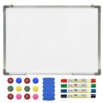White dry-erase magnetic board 120 x 90 cm + accessories