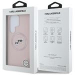 Case Karl Lagerfeld Silicone Double Heads And Circle MagSafe Samsung Galaxy S25 Ultra pink - imagine 8