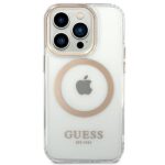 Guess GUHMP14XHTRMD iPhone 14 Pro Max 6,7" gold hard case Metal Outline Magsafe - imagine 3