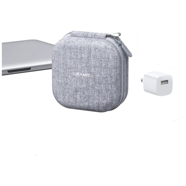 Earphones Case TWS USAMS ZB351 gray - imagine 4