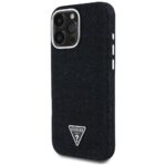Case Guess Denim Triangle Logo MagSafe  for iPhone 16 Pro Max black - imagine 2